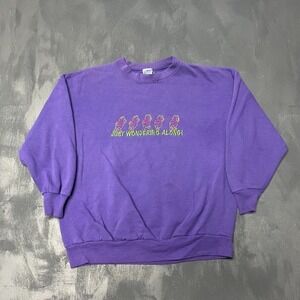 Vintage Winnie the pooh sweatshirt mens XL Purple 1990s Just wondering along